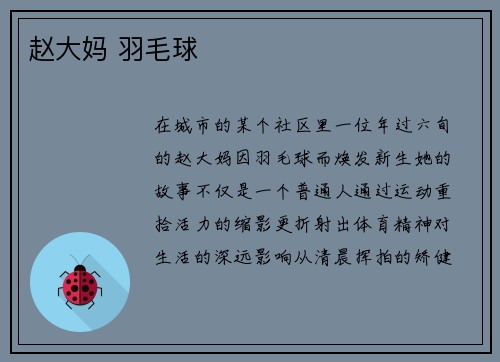 赵大妈 羽毛球